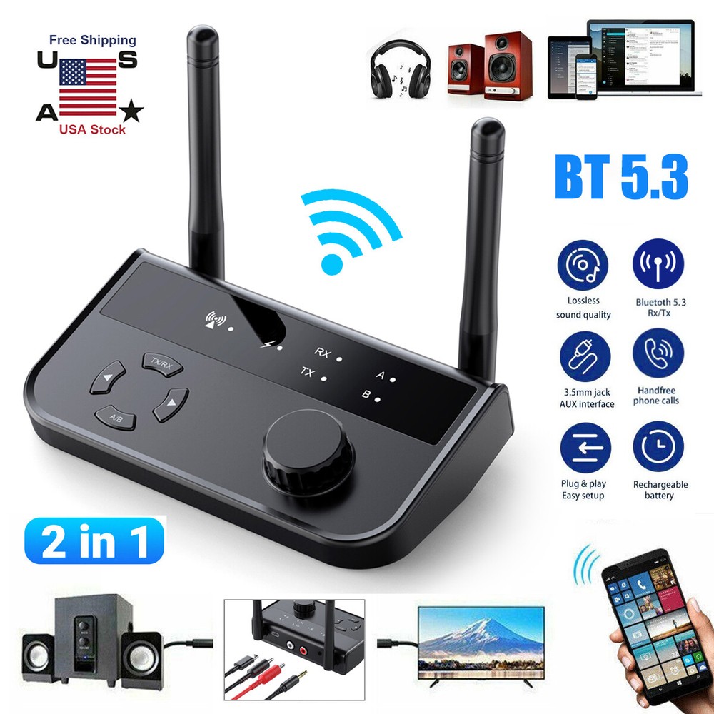 Bluetooth Transmitter & Receiver Wireless Adapter For Home stereos/speakers