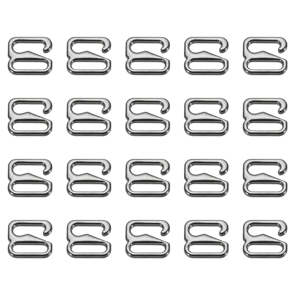 40 Pcs 7mm 9 Shape Bra Strap Hooks, Adjustment Slide Bra Strap Clips, Black