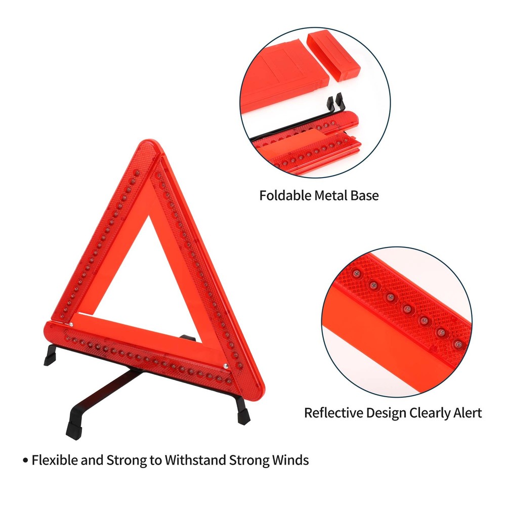 Car Signal Triangle with Reflective Case, 1 Piece