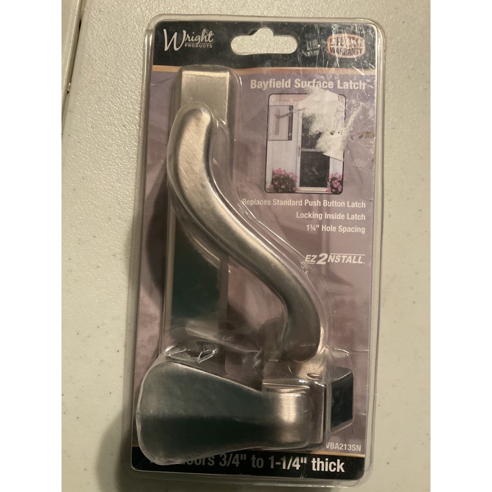 Wright Products Bayfield Surface Latch Satin Nickel Storm Door Handle VBA213SN