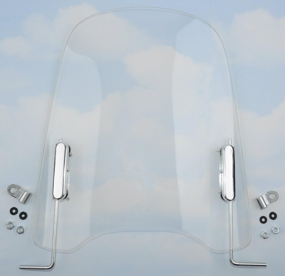 Scooter Windshield 3mm Clear Plastic Acrylic with Hardware