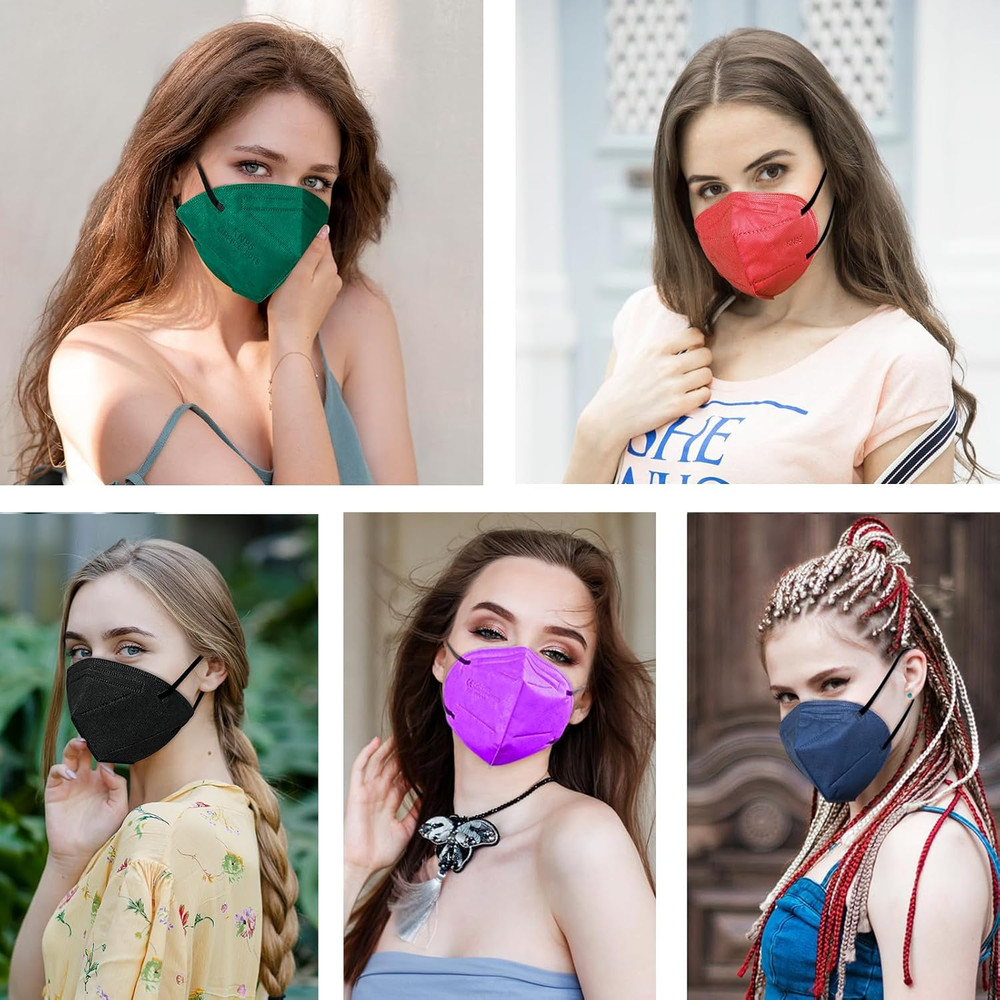 Face Mask 50 Pack Breathable 5-Layer Filter Efficiency≥95%