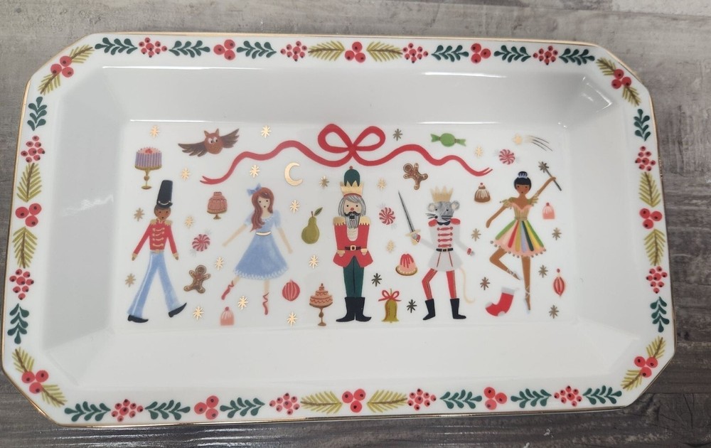 Riffle Paper Co. Vintage-Inspired Nutcracker Christmas Serving Tray