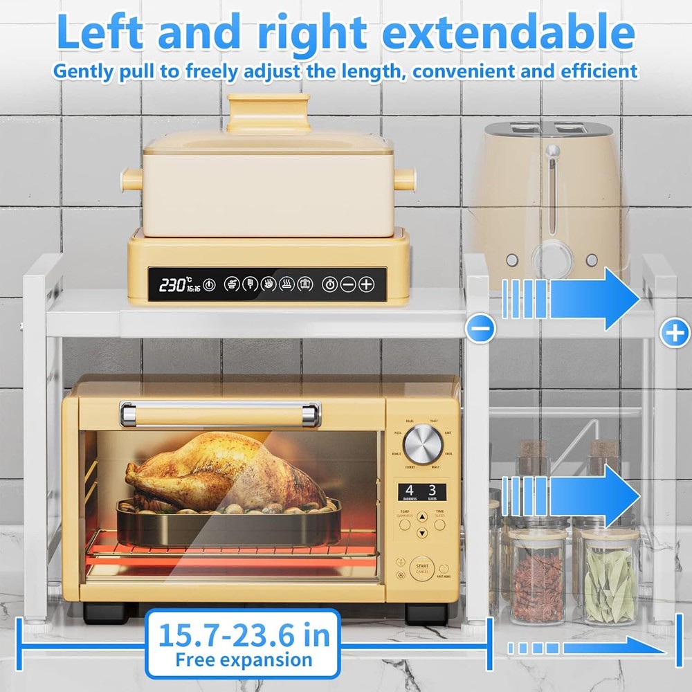 Above Microwave Rack - Adjustable Countertop with Spice Organizer