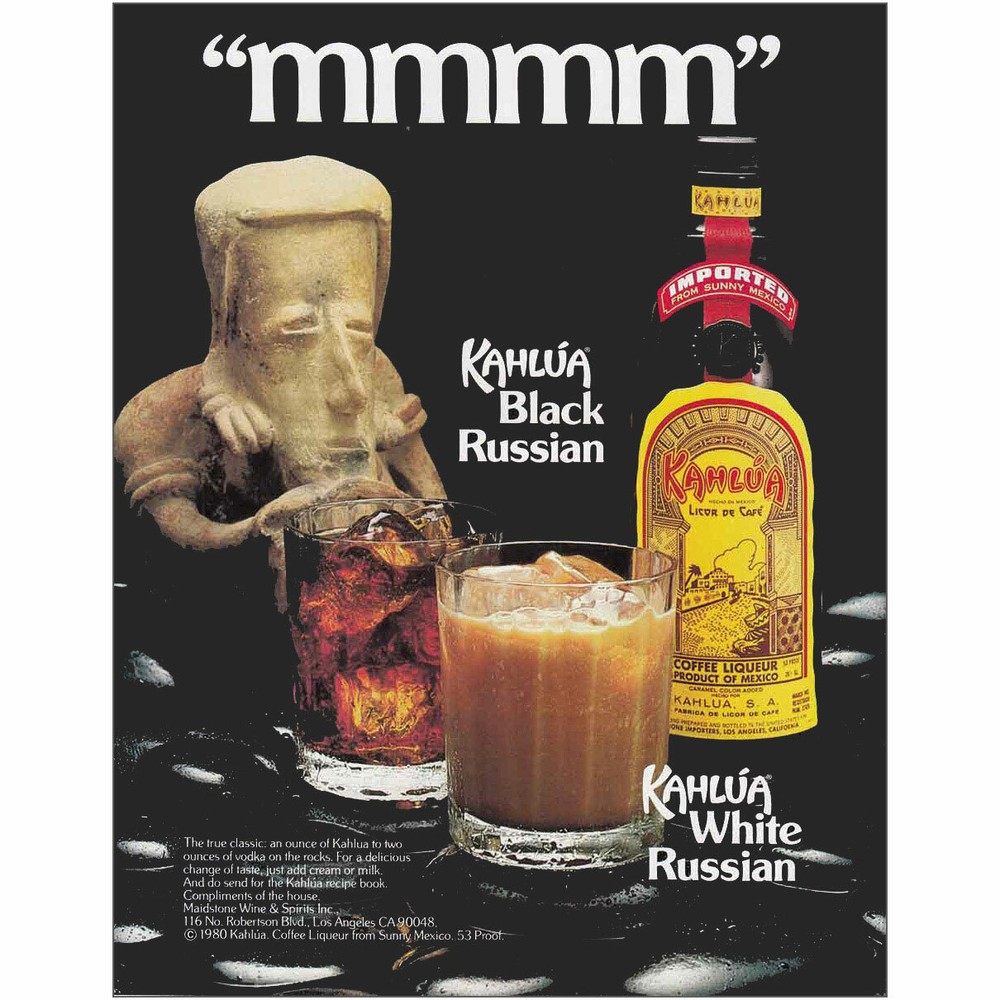 1981 Kahlua Black Russian: mmmm Vintage Print Ad
