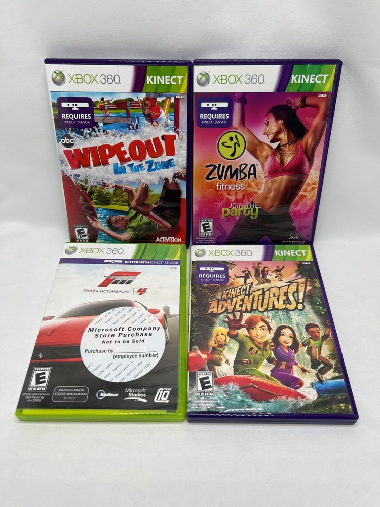 Microsoft Xbox 360 Kinect Sensor With Lot Bundle of 4 Games