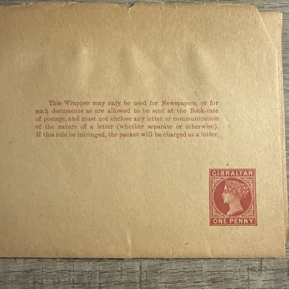 GIBRALTAR NEWSPAPER WRAPPER STATIONERY UNUSED