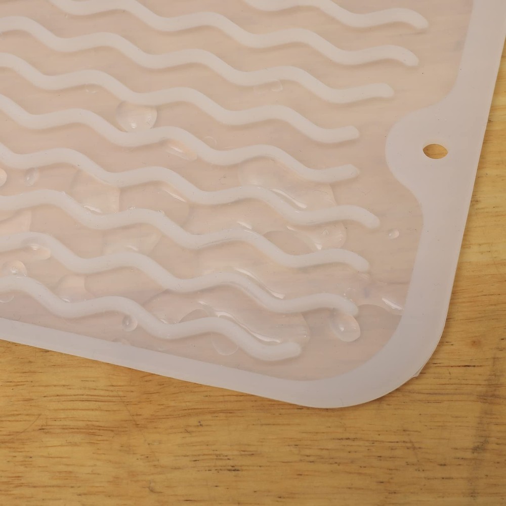 MicoYang Silicone Dish Drying Mat for Multiple 12"L x 6"W, Translucent