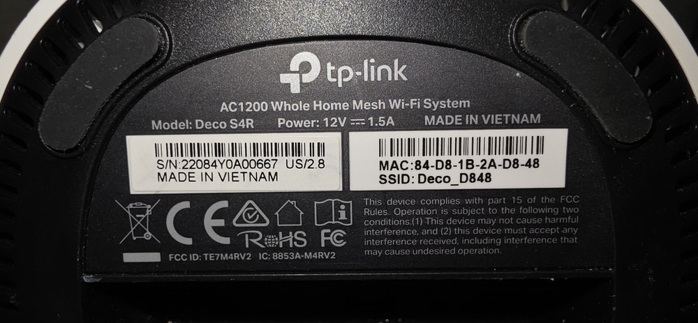 TP-Link Deco S4R AC1200 Mesh WiFi System 2 Pack w/ Cables Tested
