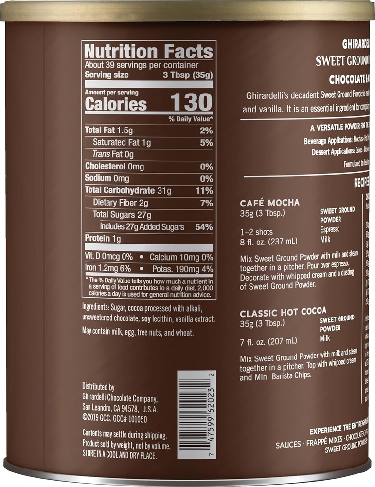 Ghirardelli Sweet Ground Chocolate Cocoa 3lb
