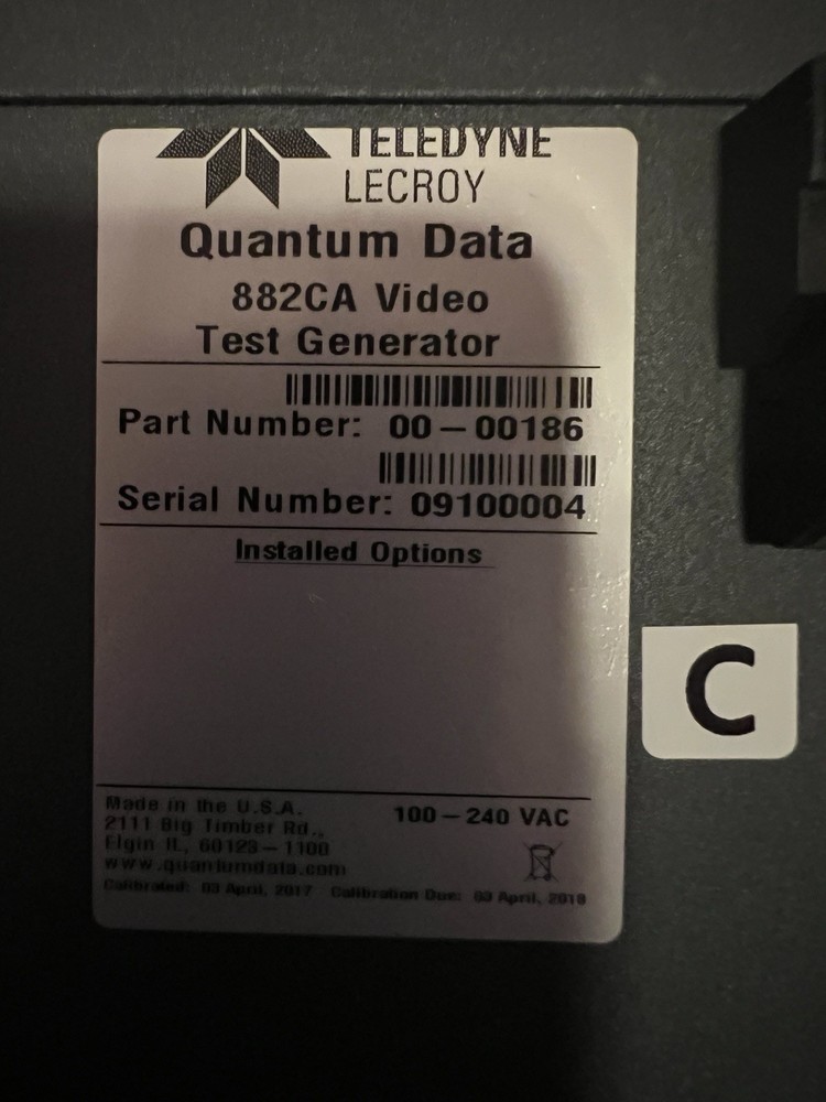 Quantum Data 882E Video Test Instrument - Item C