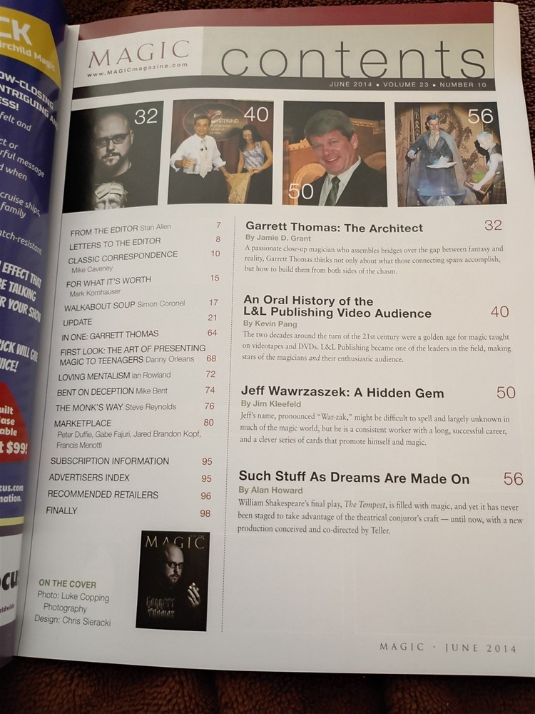 Garrett Thomas Magic Magazine Issue June 2014 #11
