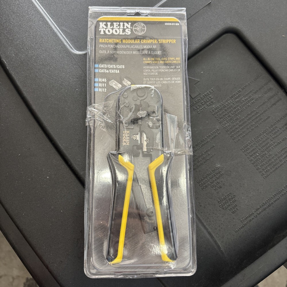 Klein Tools VDV226-011-SEN Ratcheting Data Cable Crimper/Stripper/Cutter