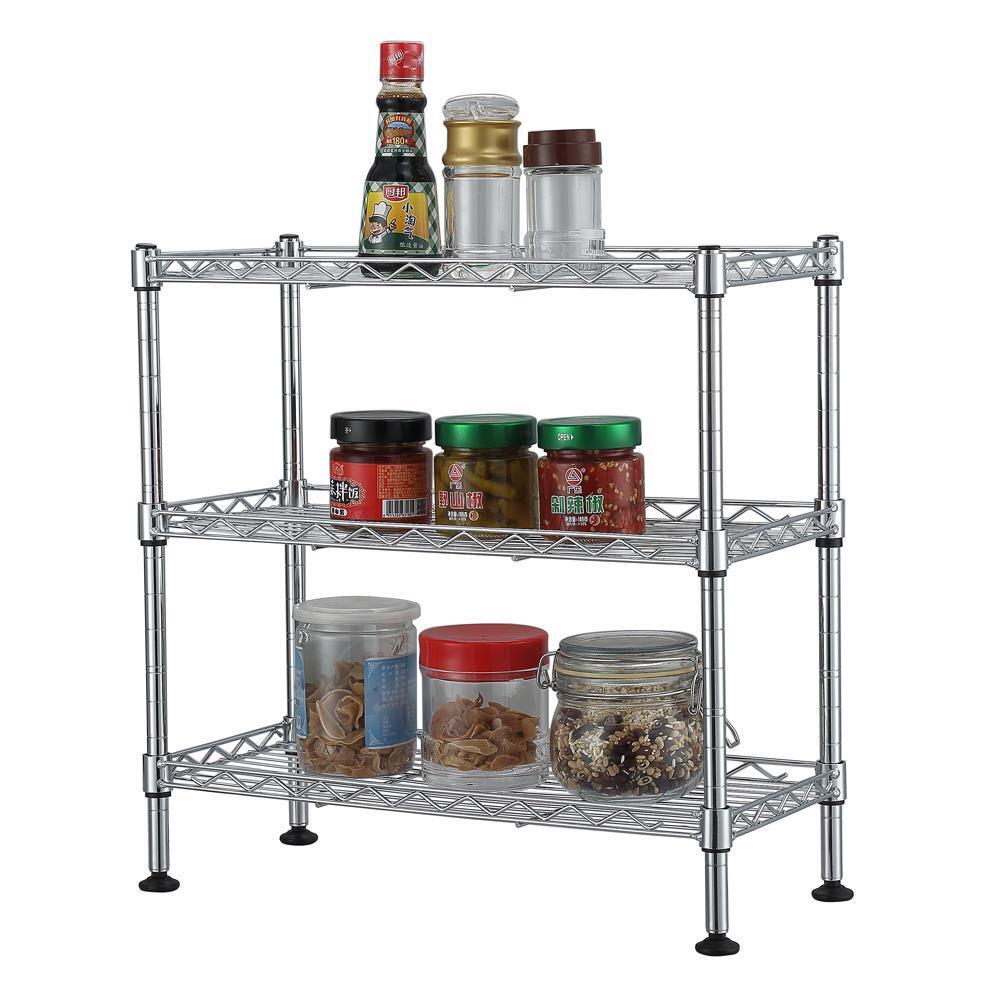 3-Tier Standing Spice Rack Kitchen Bathroom Countertop Storage Organizer Shelf