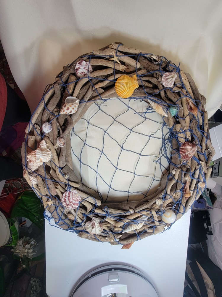 Handmade Nautical Shell And Driftwood Wreath