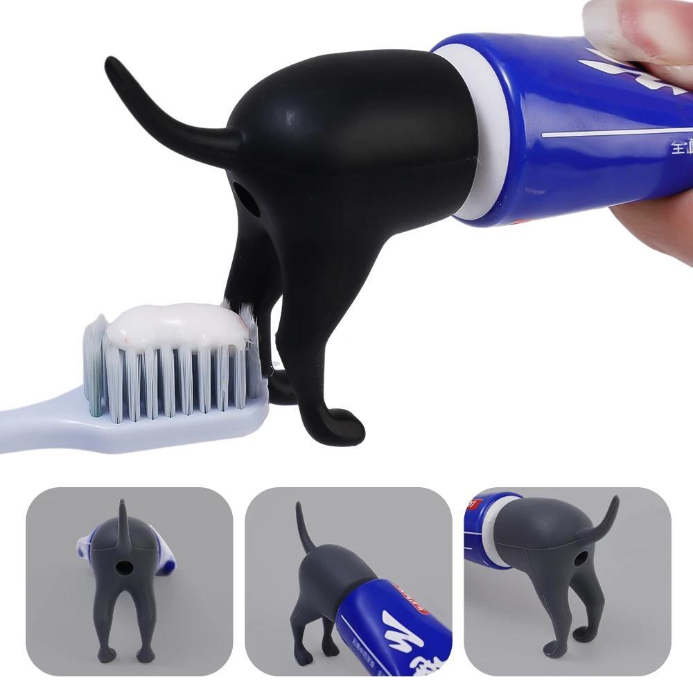 3PCS Funny Pooping Dog Butt Toothpaste Toppers Toothpaste Squeezer Cover Caps US