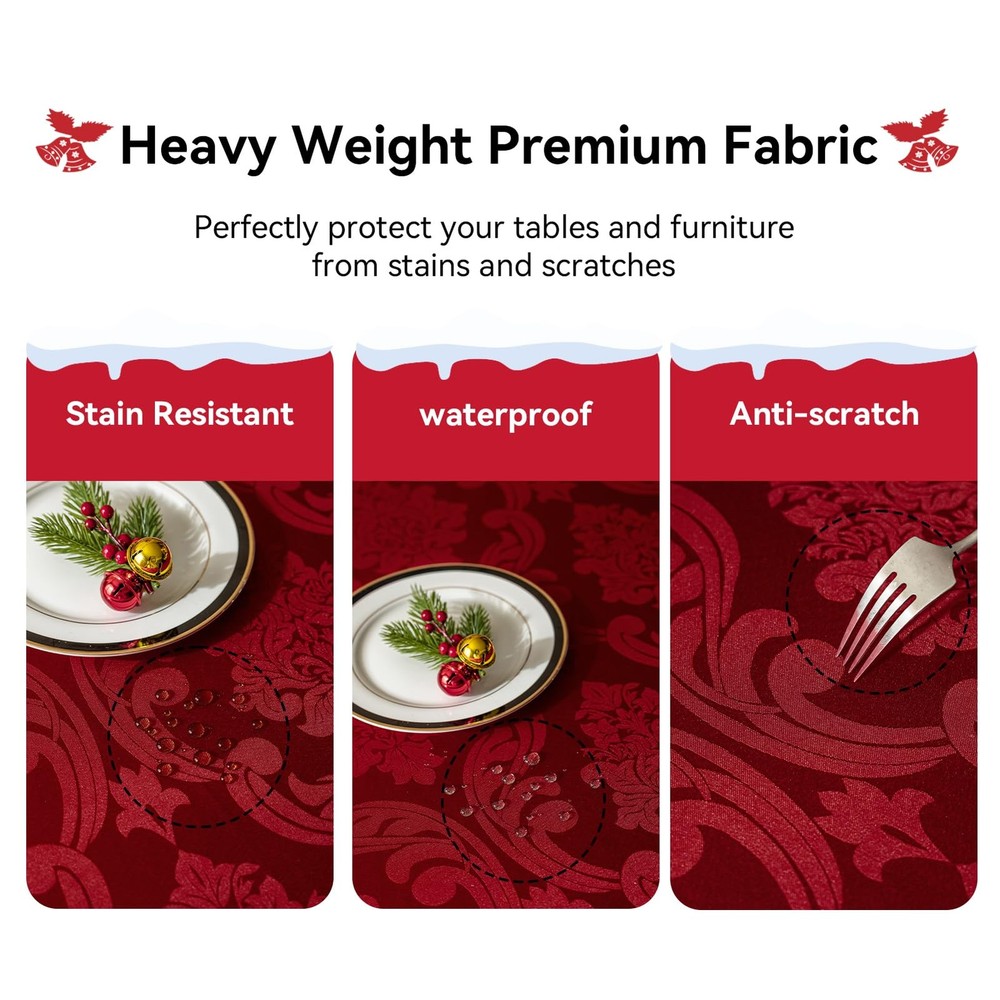 Romanstile Christmas Jacquard Rectangle 60" x 104" (Rectangular), Red