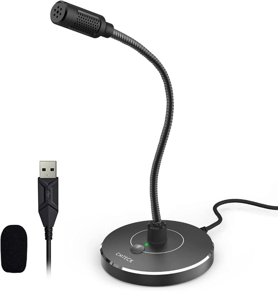 Fifine USB Computer Microphone, Plug &Play Desktop Condenser PC Laptop Mic,Mute