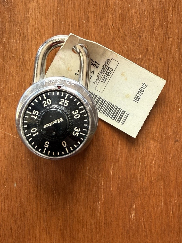 Master Lock Combination Padlock  Black Dial Box Combo Dial Works