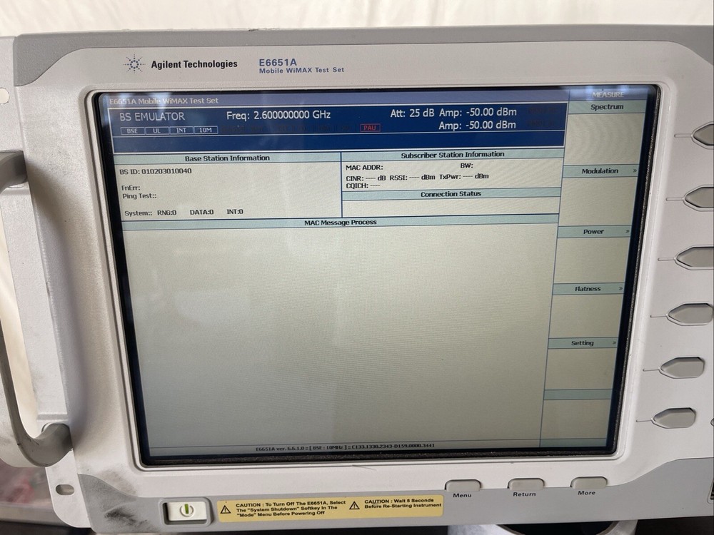 Agilent E6651A Mobile WiMAX Test Set Options 506 6M1