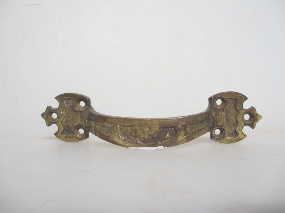 Victorian Brass Door Handle Antique Gothic Pull Old Sash Window Lift 7"W