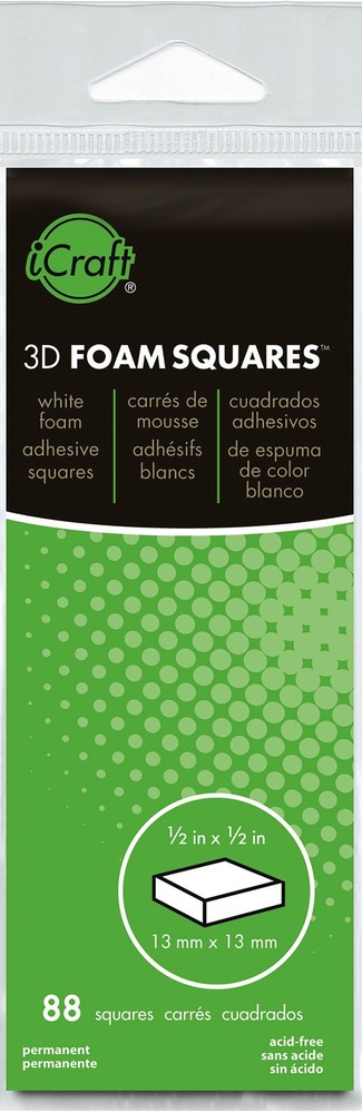 Thermoweb 3682 3D Foam Squares -White .5" 88/Pkg (4Pk)
