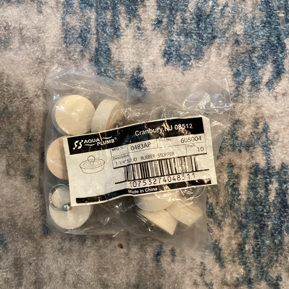 Aqua Plumb 1-1/4 Solid Rubber Stopper 10 Pack