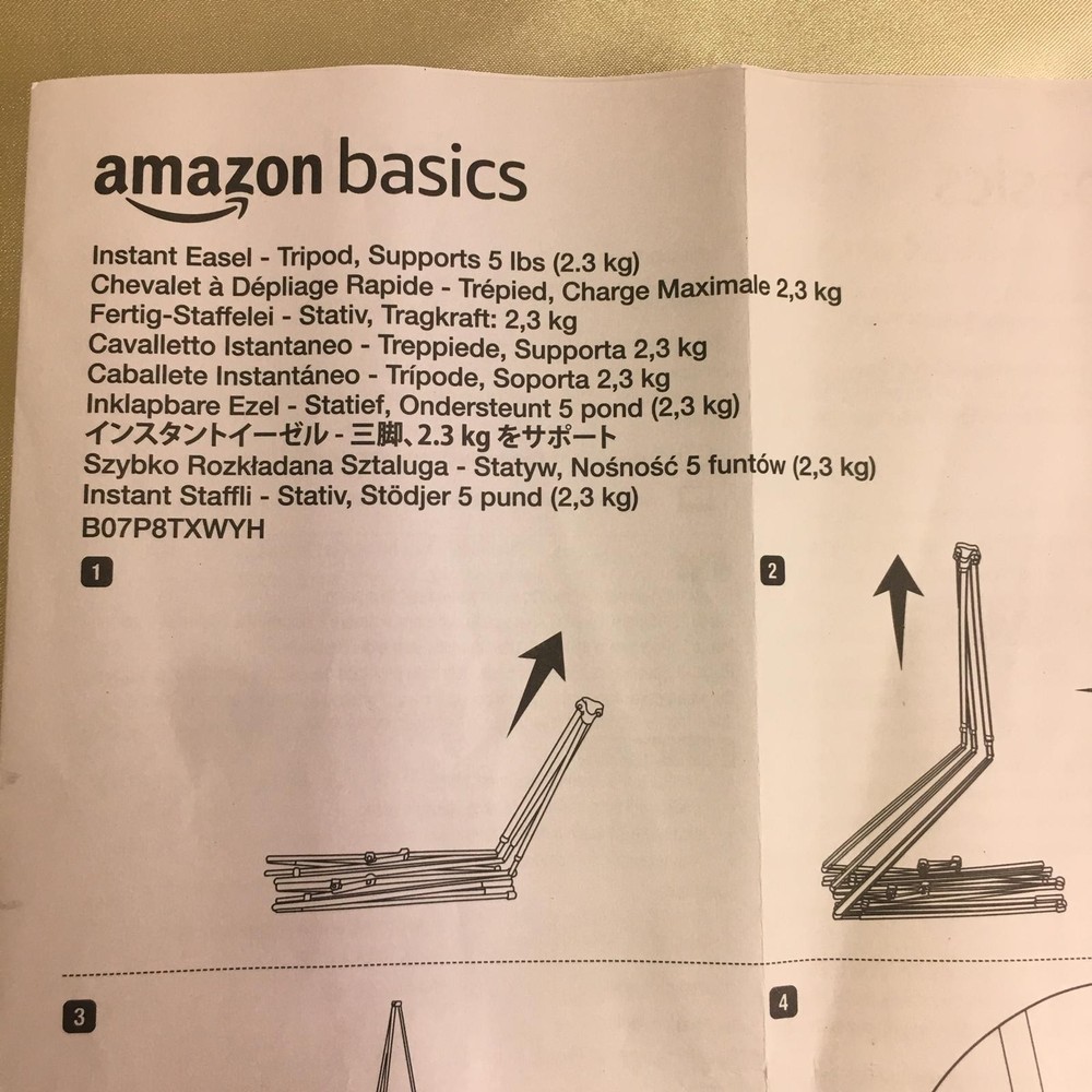 Amazon Basics Easel Tripod Stand B07P8TXWYH Adjustable Display 5lb