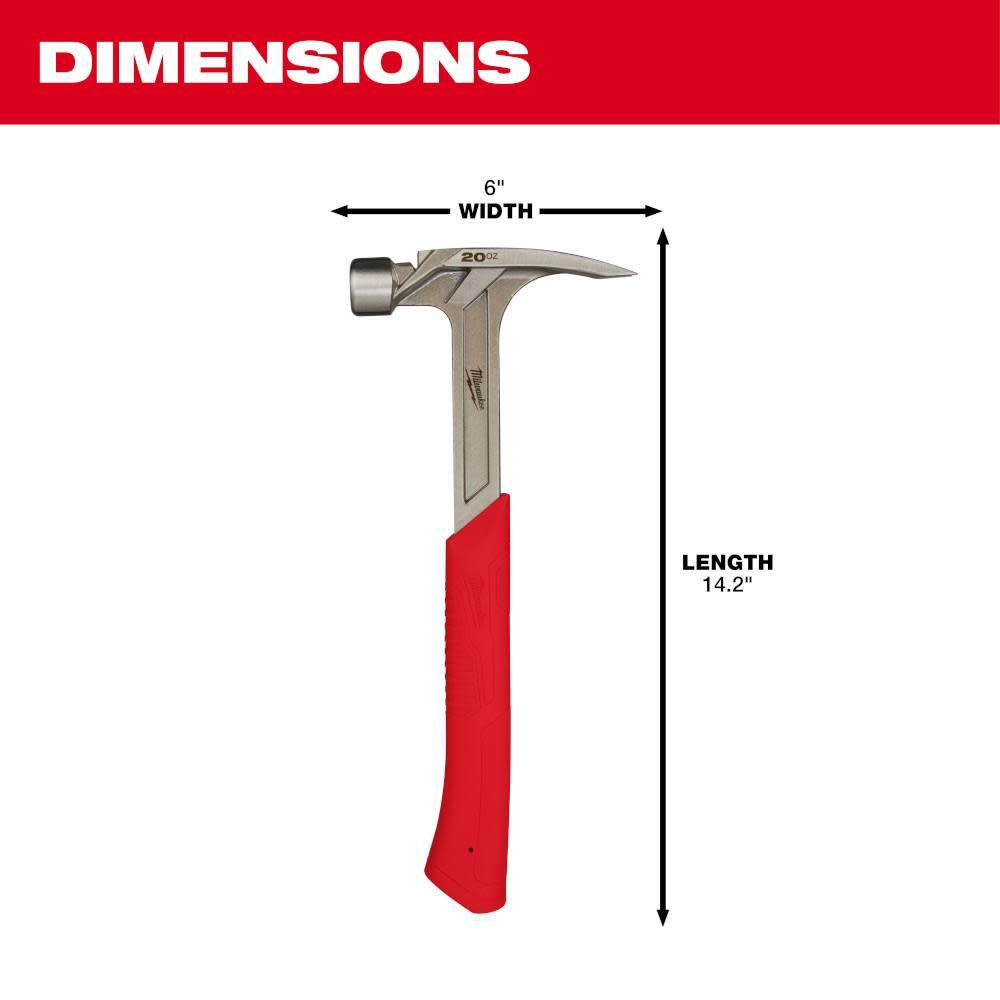 Milwaukee 20Oz Smooth Face Rip Claw Hammer