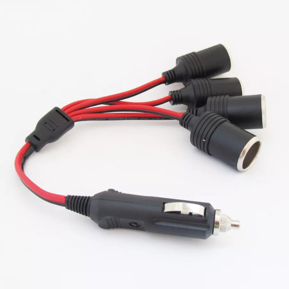 1x 12V 24V Car Cigarette Lighter Charger 1 to 4 Way Socket Outlet Splitter Cable