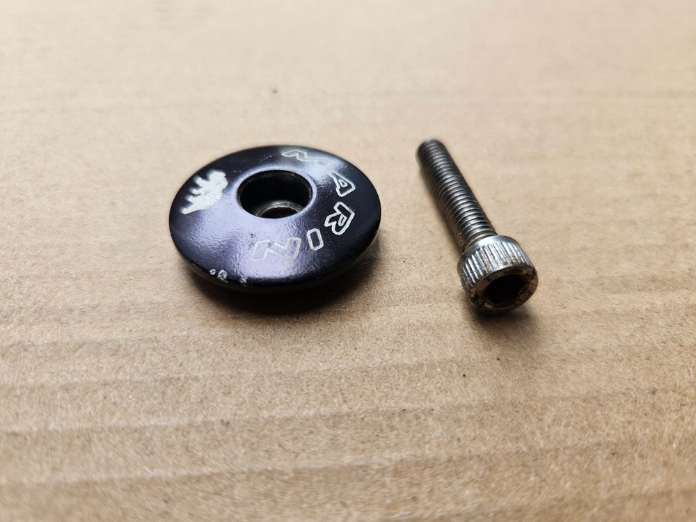 Early 2000s Marin 1-1/8" Threadless Headset Top Cap + Bolt Black