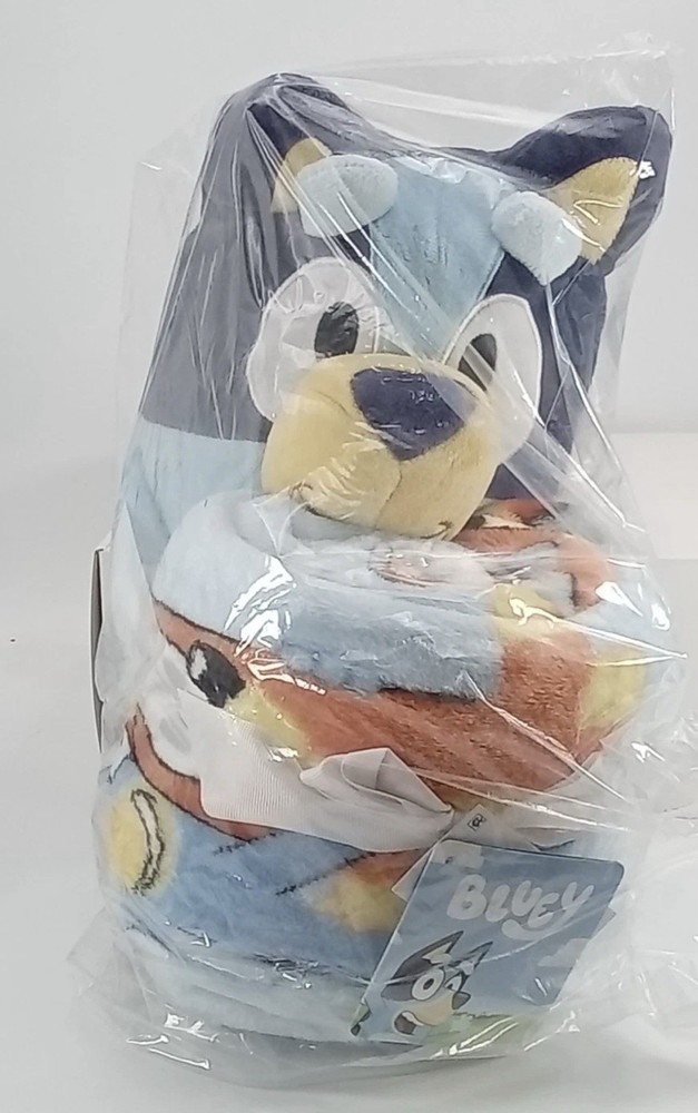 Bluey Pillow and Throw Blanket Blue NEW