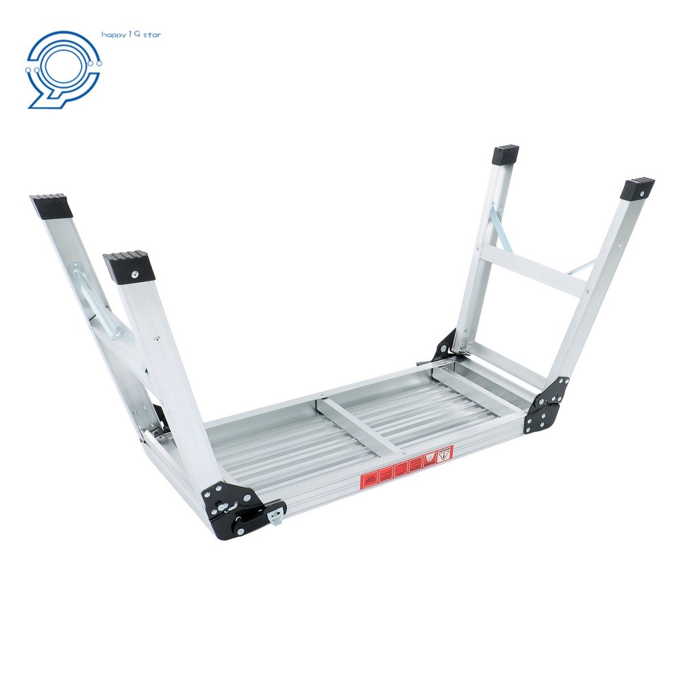 330lbs Aluminum Work Platform Ladder Drywall Folding Step Stool Non-slip Bench
