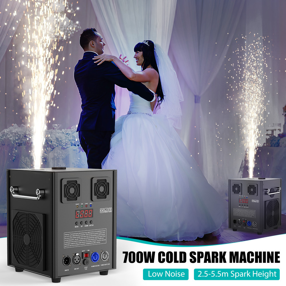 2PCS 700W Large Cold Spark Firework Machine Stage Effect DMX Machine Party Disco
