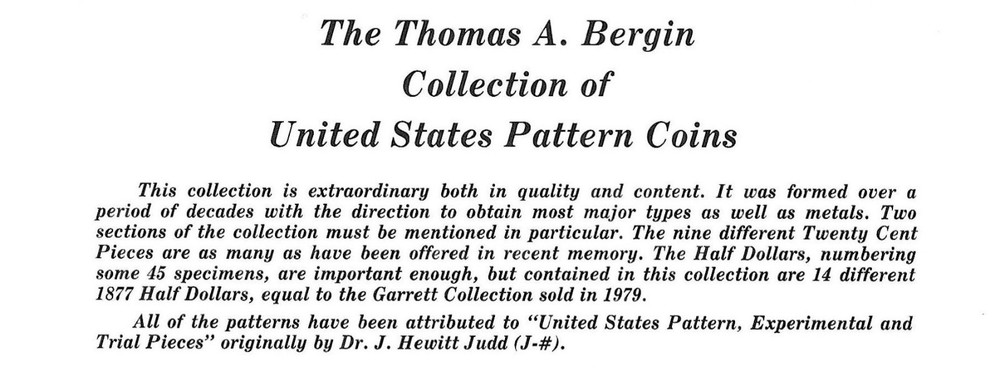 THOMAS BERGIN COLLECTION OF PATTERNS IN THIS CATALOG