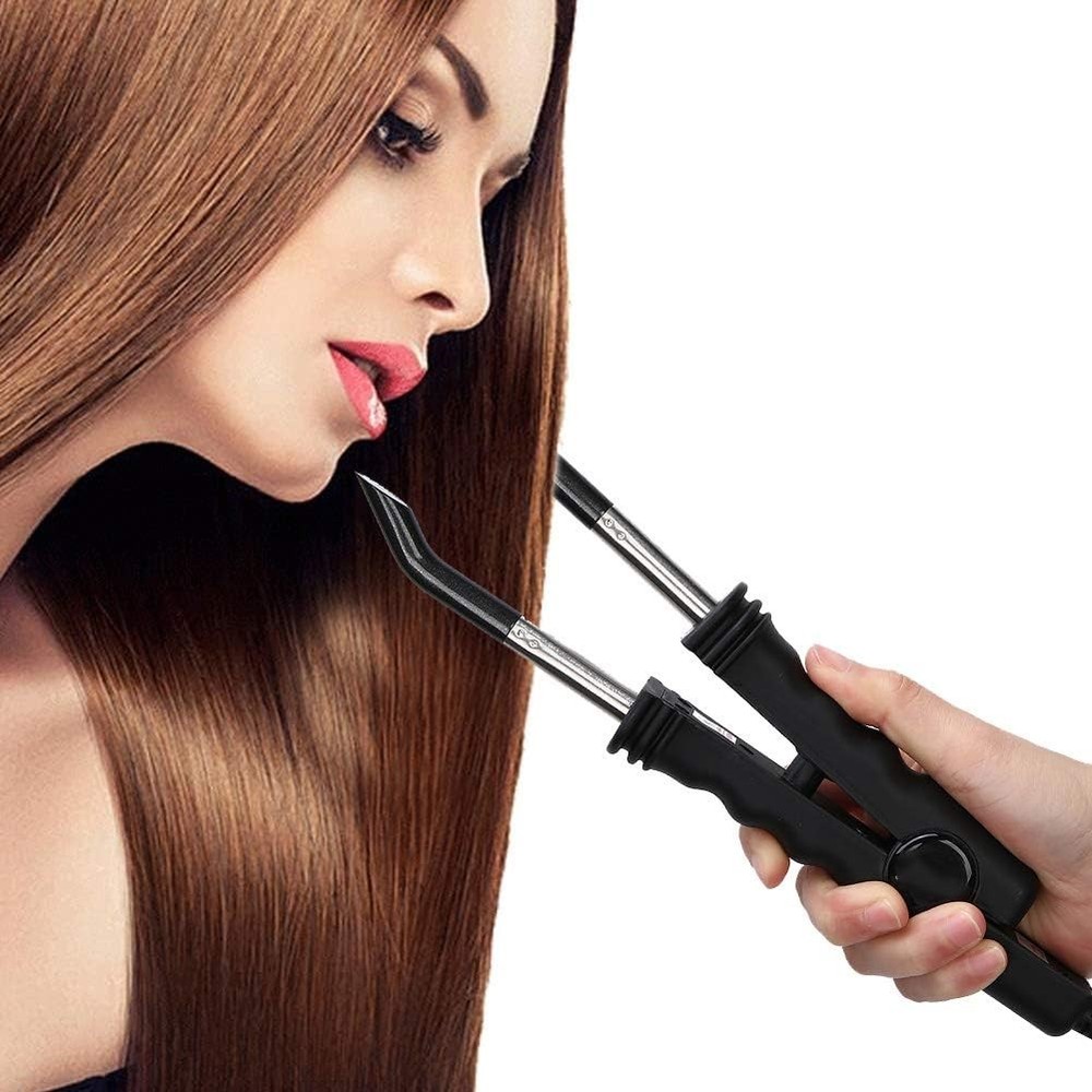 Hair Extension Connector Iron, Adjustable Temperature Black