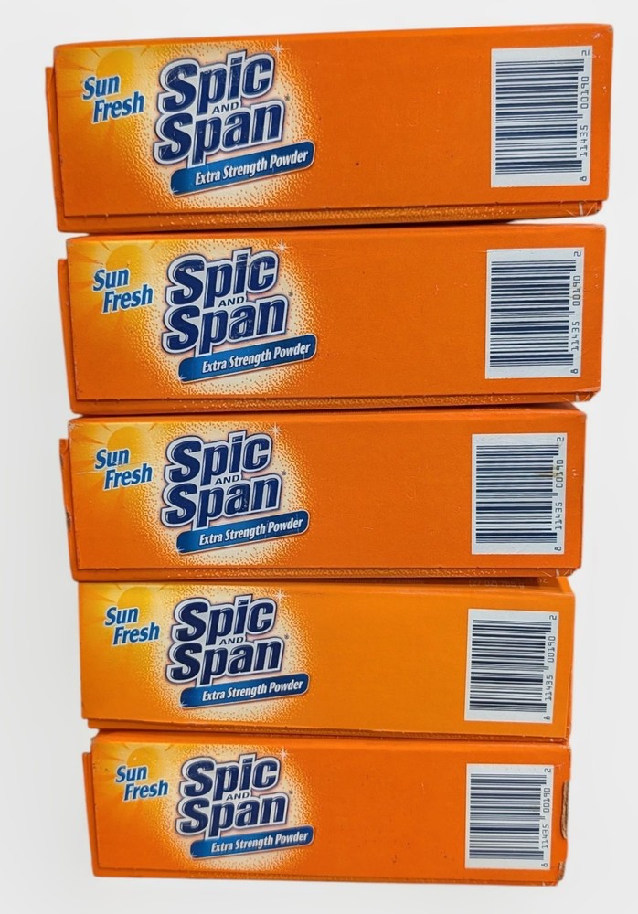 5 Boxes Spic and Span Extra Strength Powder - Sun Fresh - 27 Oz. Each