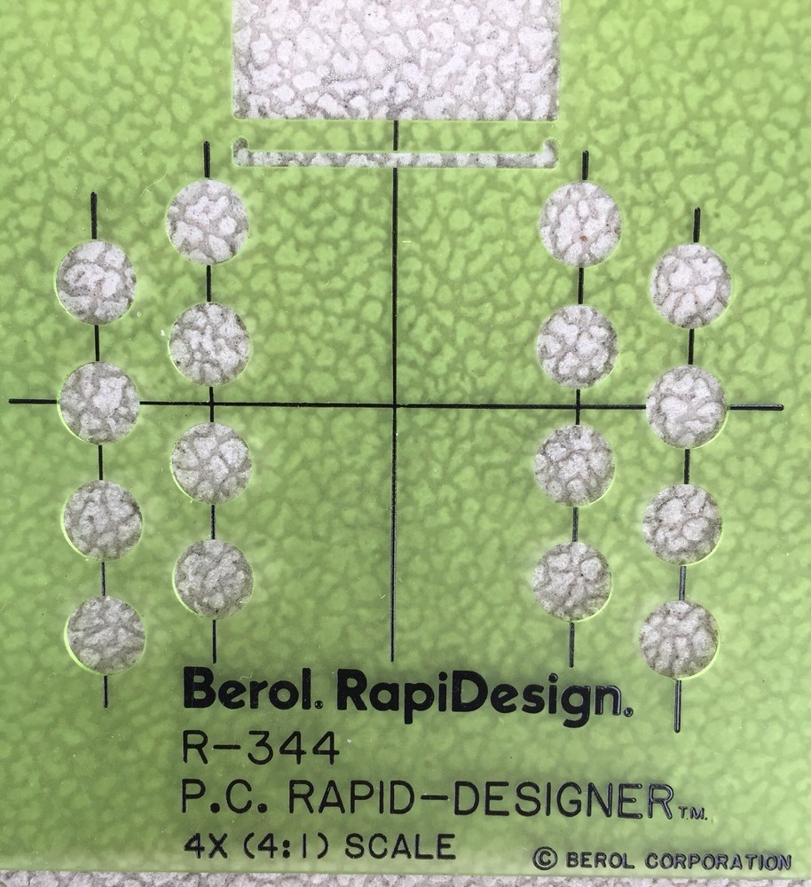 Berol Rapidesign Template R-344 PC Rapid Designer 4X (4:1) Scale