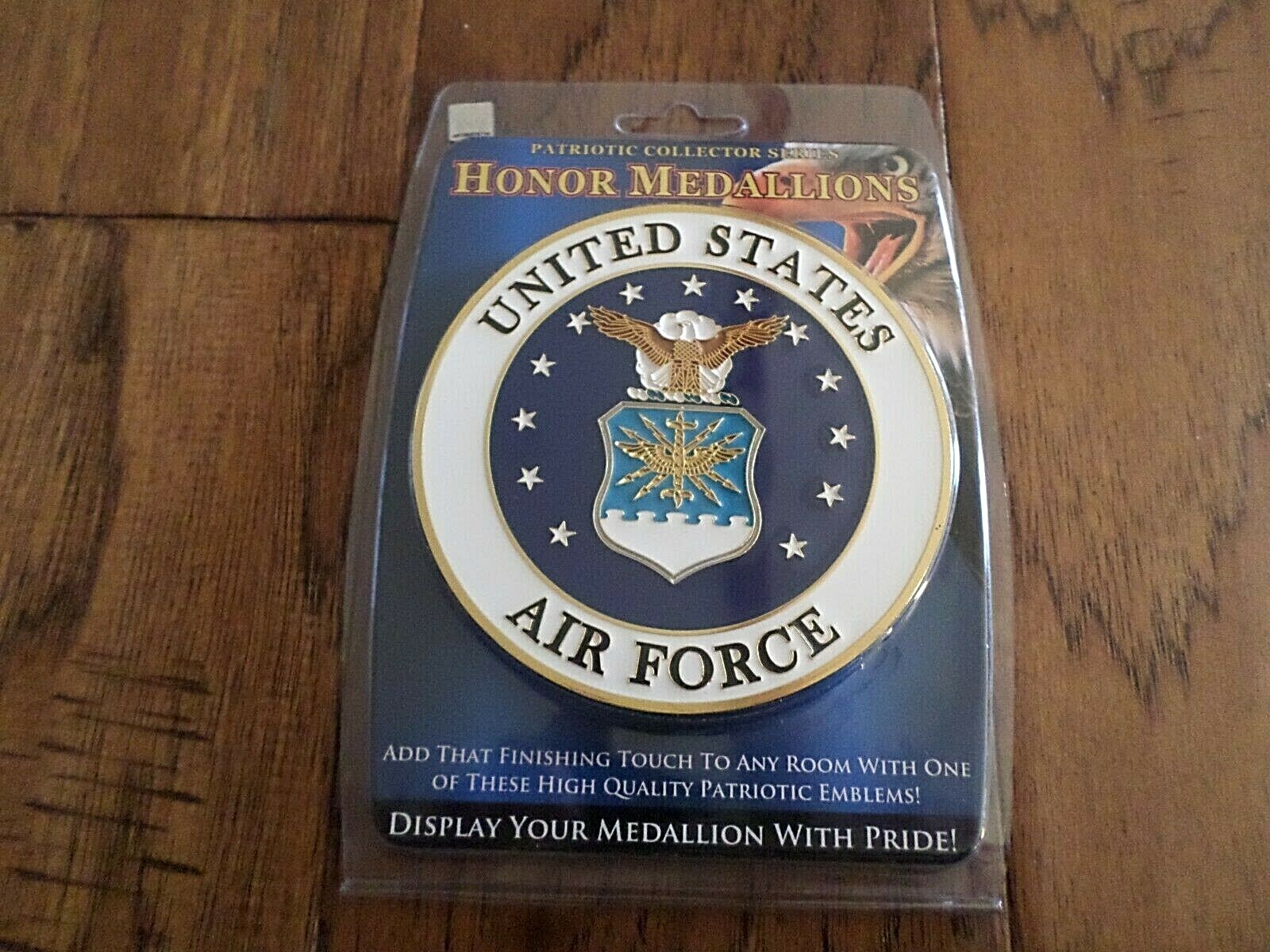 U.S AIR FORCE METAL MEDALLION ENAMEL SHADOW BOX PRESENTATION EMBLEM PLAQUE 4 X 4