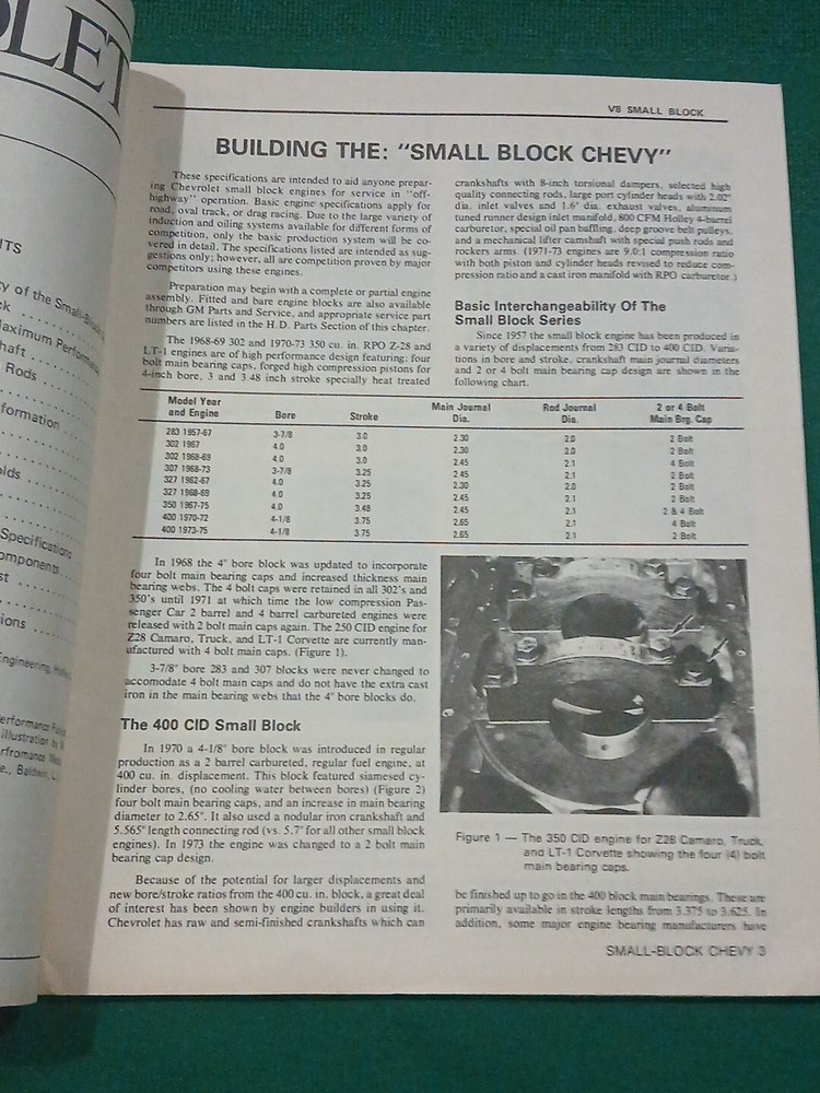 1976 Motion Phase Baldwin CHEVROLET 302-400 PERFORMANCE ENGINE BOOK SMALL BLOCK