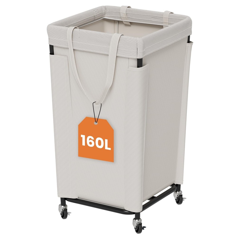 Laundry Basket with Wheels, Laundry Hamper with Removable Bag and Steel Frame...