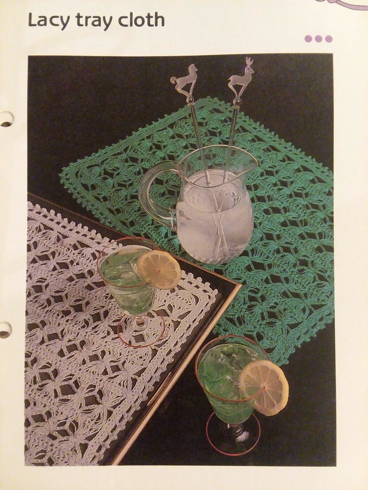 Lacy Tray Cloth crochet PATTERN INSTRUCTIONS FREE SHIPPING