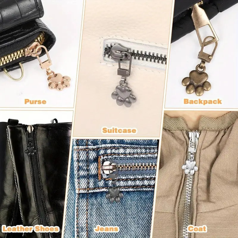 5PCS Detachable Zipper Pull Replacement Zippers Pull Tabs Zipper Sliders Repair
