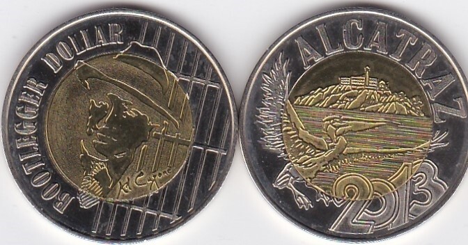 Alcatraz - Bootlegger Dollar 2013 aUNC / UNC Al Capone Lemberg-Zp