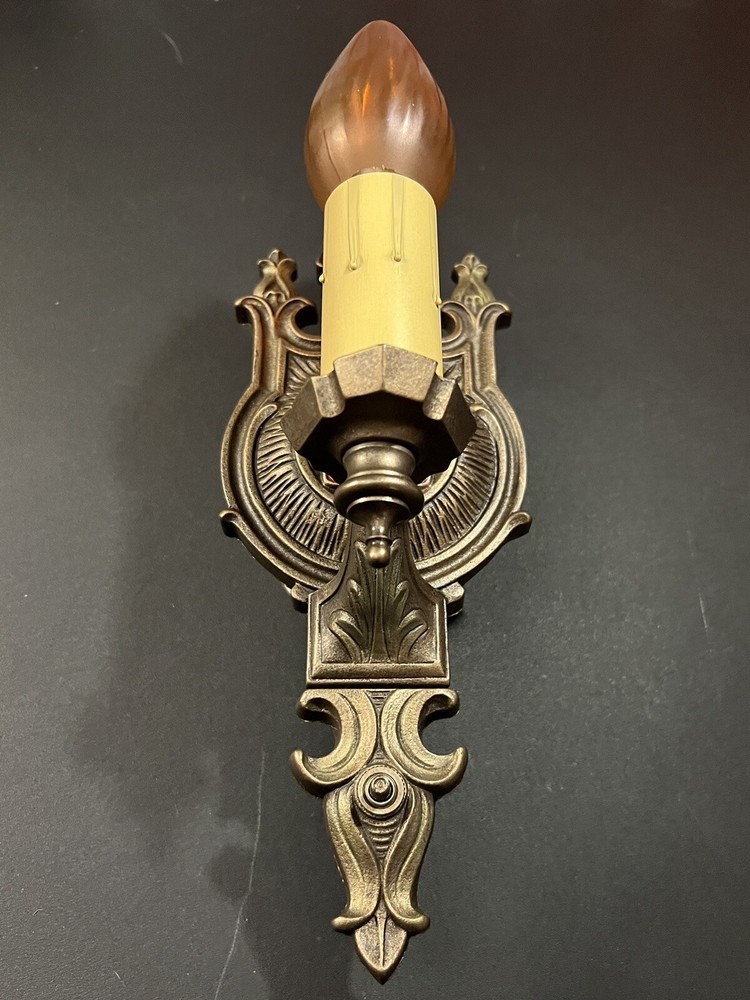 antique polychrome sconces Newly Rewired Beautiful Pair 32J