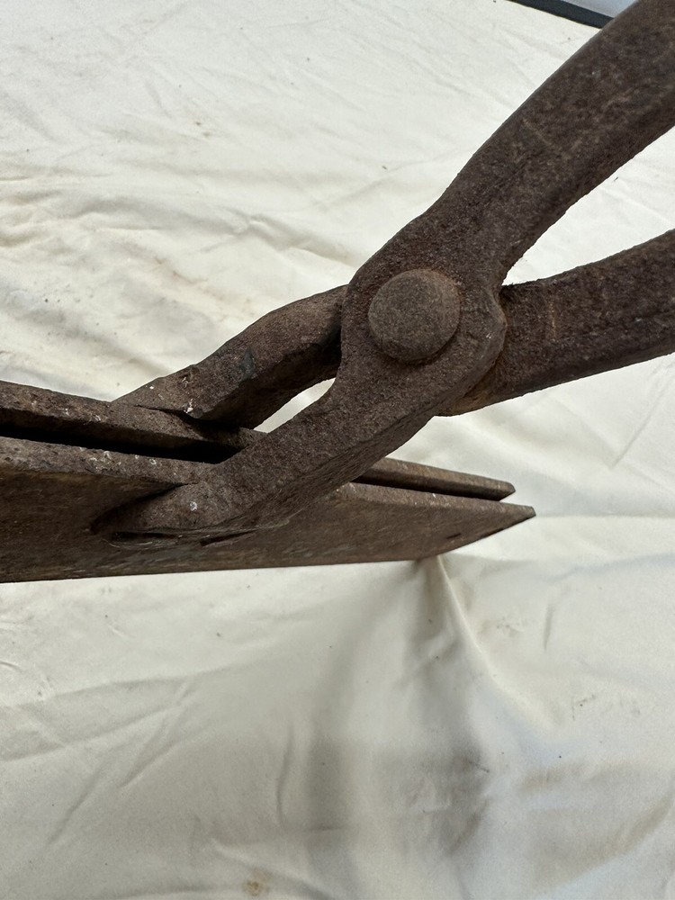Antique Cast Iron Blacksmith Long Cast Iron Handles Clamping Tool ~ Unknown Use