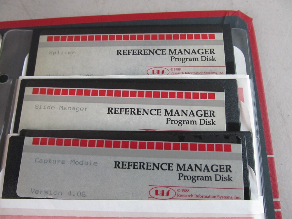 Reference Manager RIS Research Information Systems Vintage Software Floppy 1988