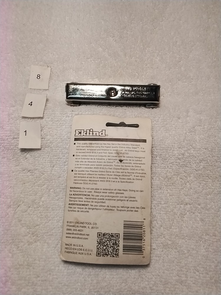 2pc EKLIND 20811-22461 8PC SAE- 6pc TOOl Kit