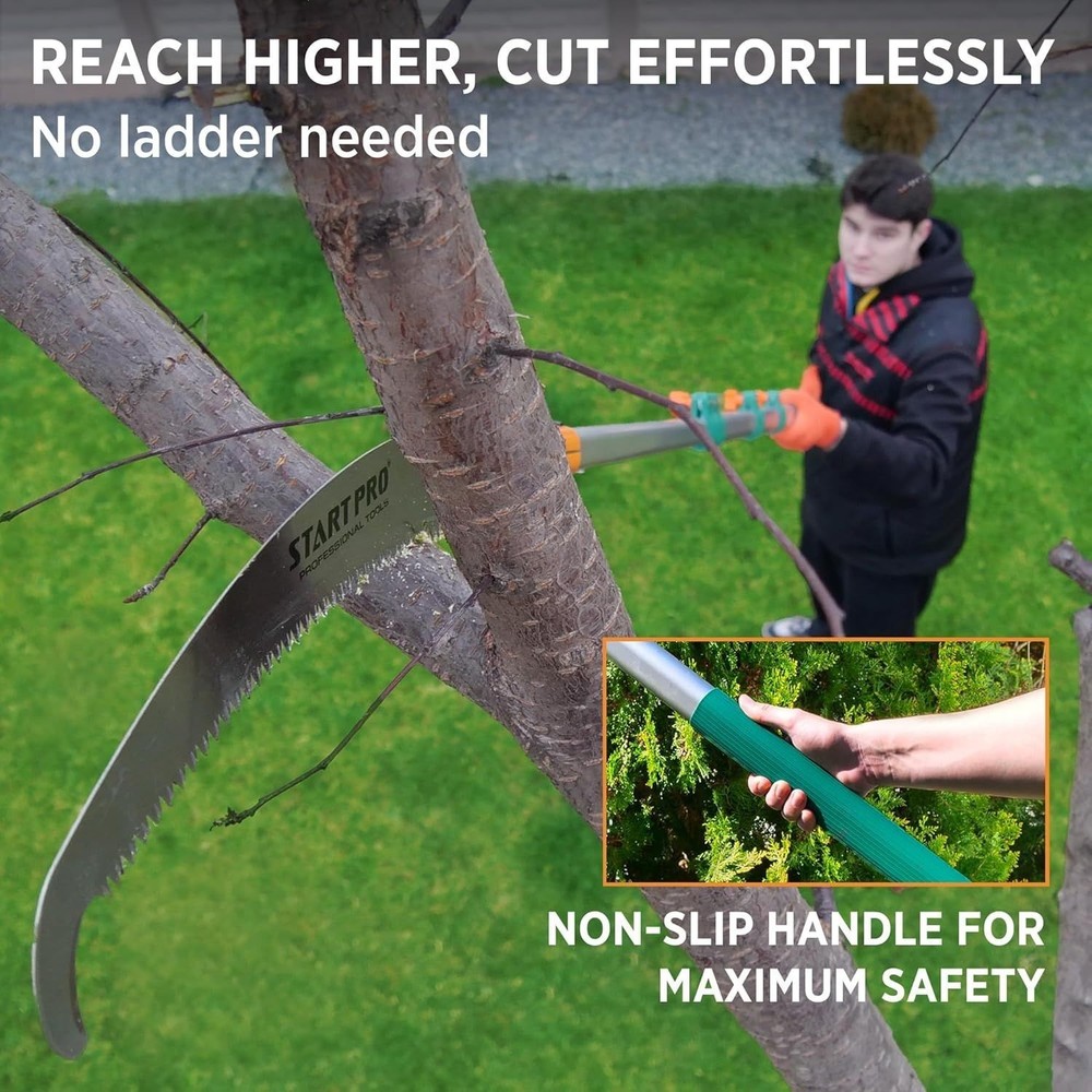 18ft Tree Pruning Saw, Telescopic Manual Lightweight Extendable Pole Saw