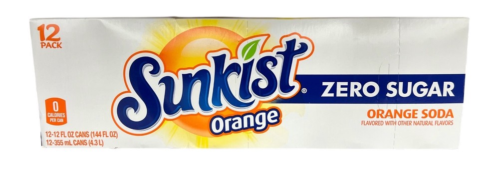 Sunkist Zero Sugar Orange Soda 12 pack